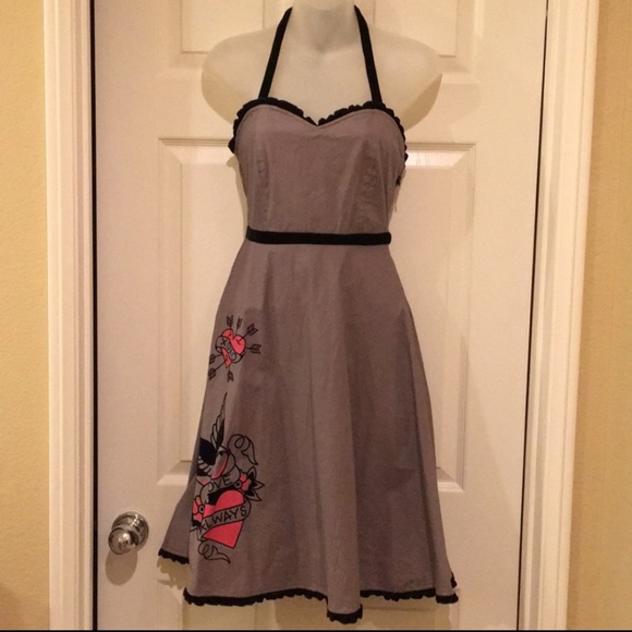 Sourpuss Heart Flash Dress Pinup Rockabilly - Picture 2 of 11